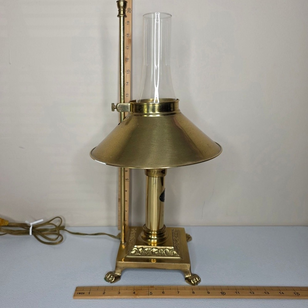 Vintage Paris Orient Express Istanbul Table Lamp Brass Claw Foot Gold 19.5in - Picture 4 of 11